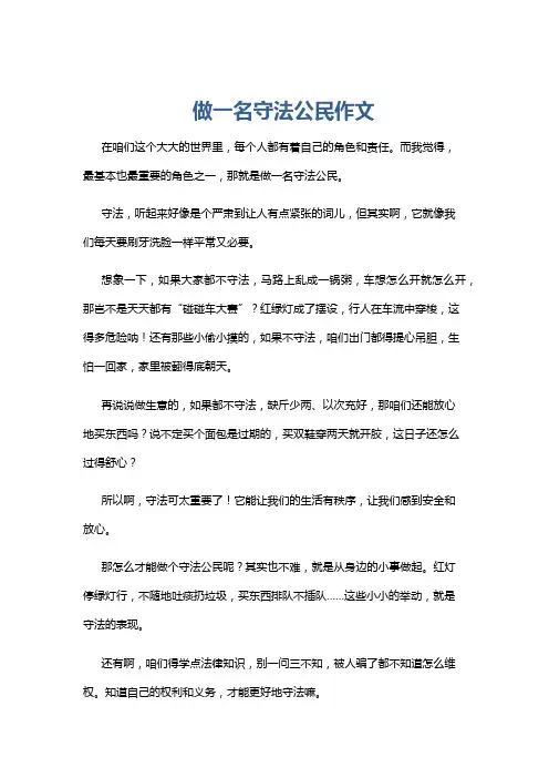 做一名守法公民作文