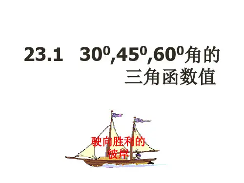 九年级数学《30度,45度,60度角的三角函数值》课件