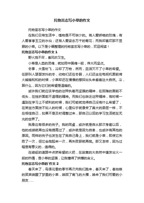 托物言志写小草的作文