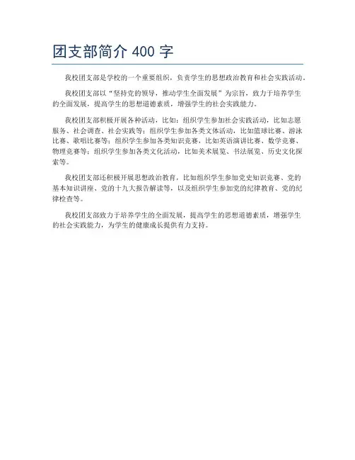 团支部简介400字