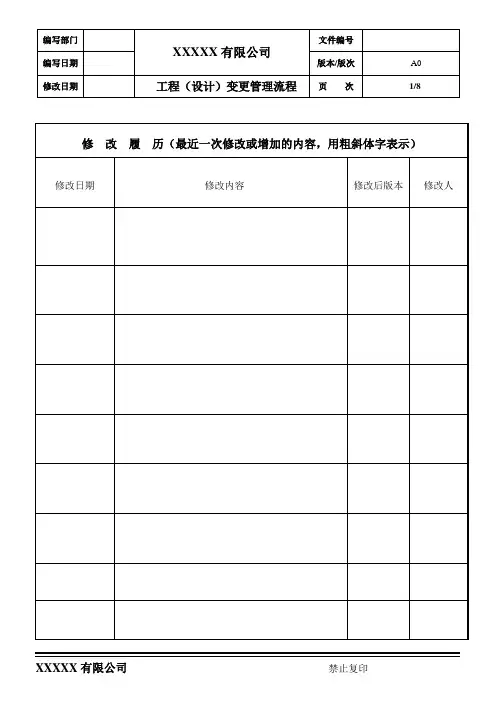 工程(设计)变更管理流程