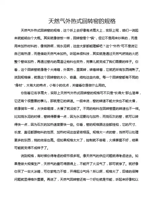 天然气外热式回转窑的规格