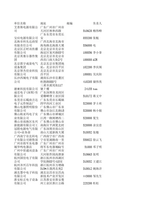 全国稳压器生产销售100家企业名录