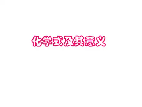 化学式及其意义ppt
