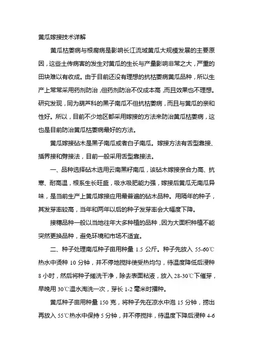 黄瓜嫁接技术详解