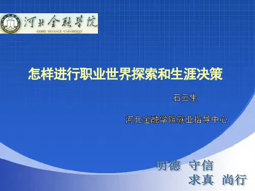 职业认知、选择与发展第三讲