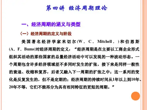 第四讲  经济周期理论