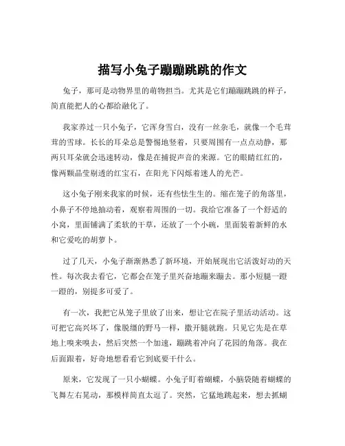 描写小兔子蹦蹦跳跳的作文