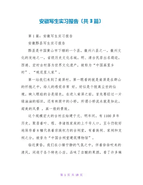 安徽写生实习报告(共3篇)