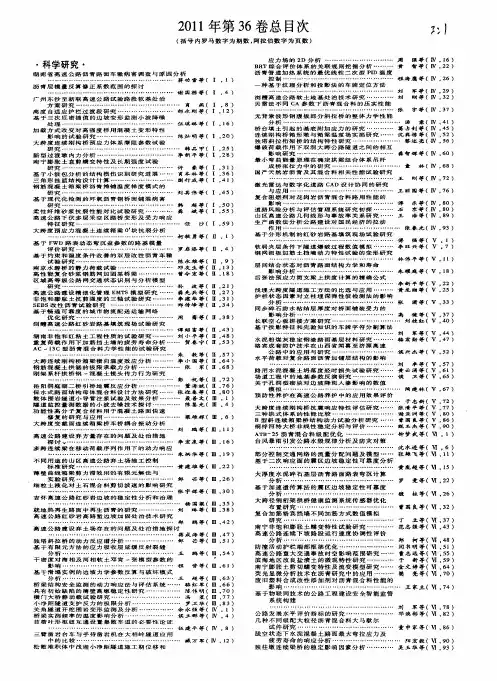 2011年第36卷总目次