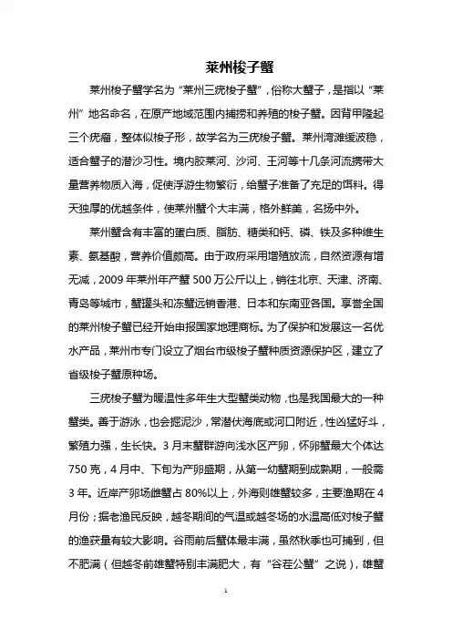 莱州梭子蟹