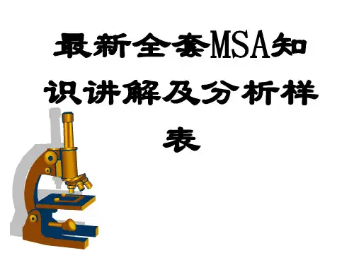 MSA知识讲解及MSA分析样表