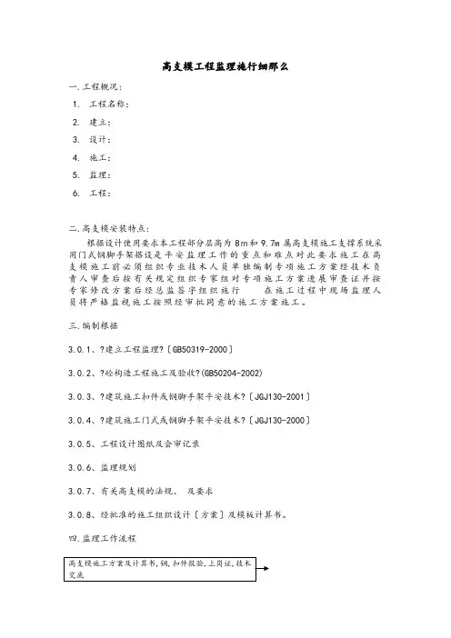 高支模工程监理实施细则