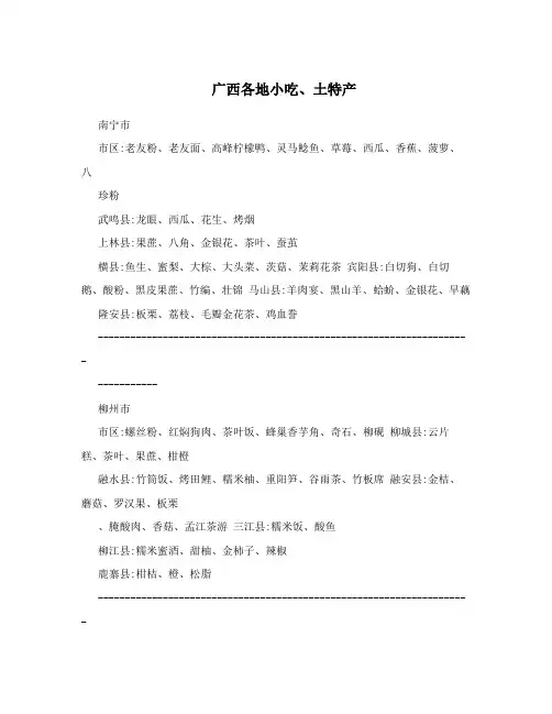 广西各地小吃、土特产
