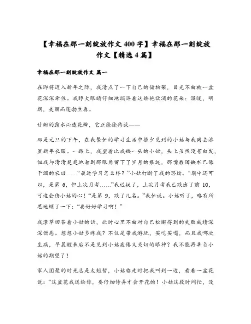 幸福在那一刻绽放作文【精选4篇】