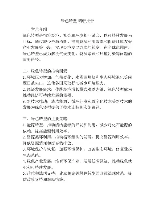绿色转型 调研报告