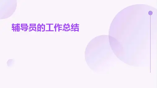 辅导员的工作总结PPT