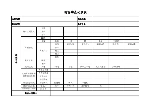 现场勘查表