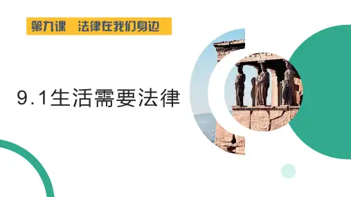 【精品】人教版道德与法治七年级下册 9.1 生活需要法律 课件(共27张PPT)