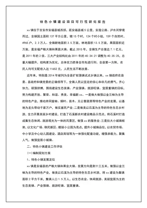 特色小镇建设项目可行性研究报告
