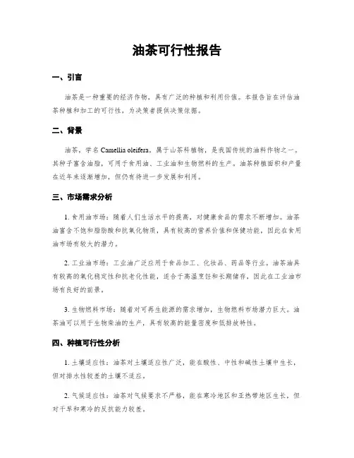 油茶可行性报告