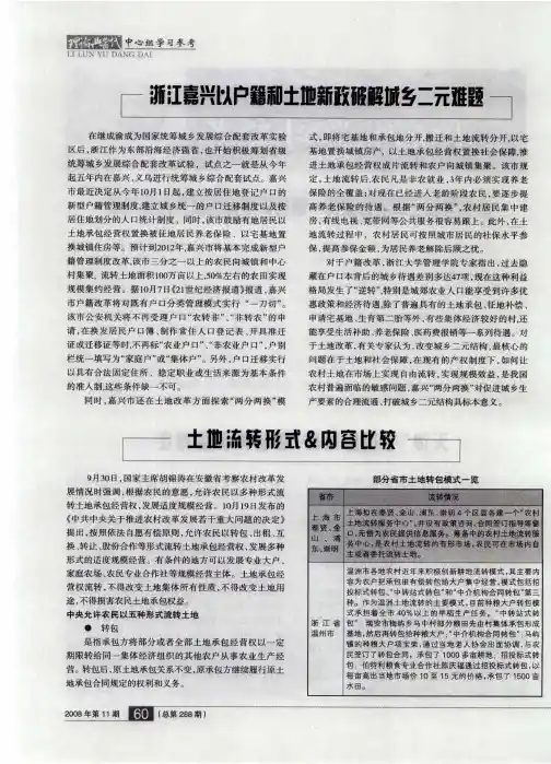 土地流转形式&内容比较