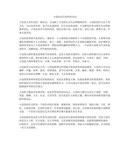 小说知识点的简单总结
