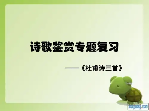 杜甫诗三首诗歌鉴赏专题复习