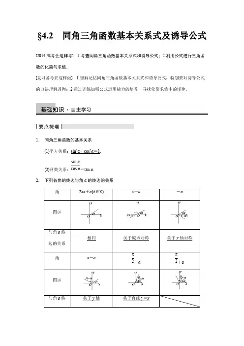 同角三角函数基本关系式及诱导公式-高考数学知识点总结-高考数学真题复习