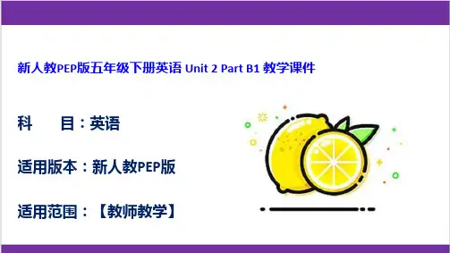 新人教PEP版五年级下册英语 Unit 2 Part B1 教学课件