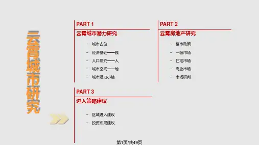 云霄房地产市场报告PPT课件