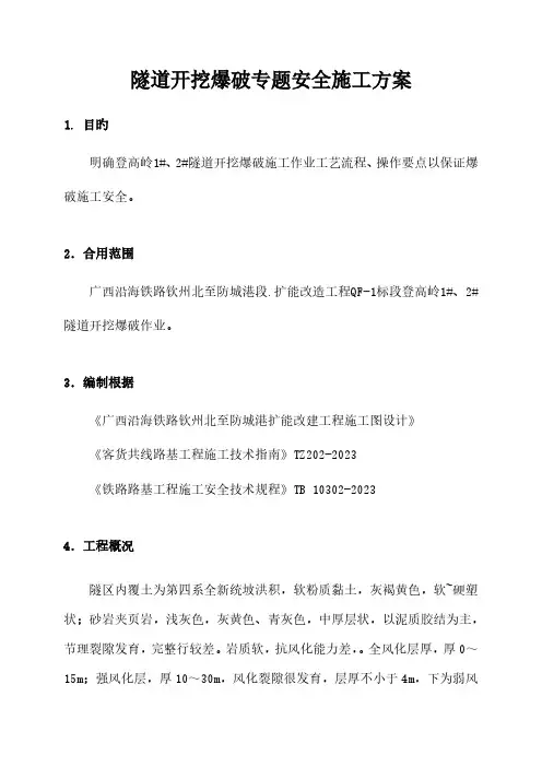 隧道开挖爆破专项方案