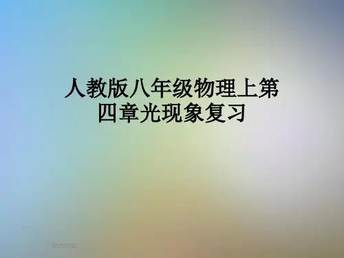 人教版八年级物理上第四章光现象复习