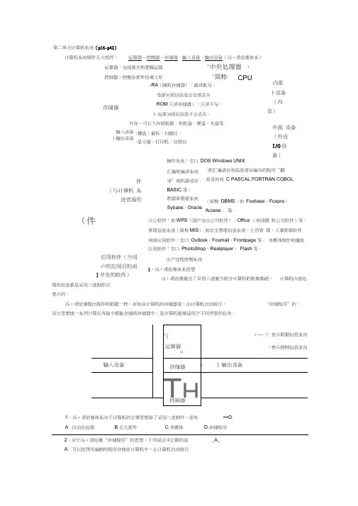 高一信息科技第二单元知识要点