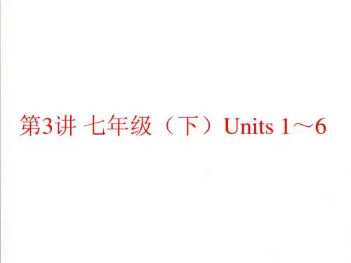 人教版2019年中考英语总复习夯实基础：(七下)Units 1～6(96页)