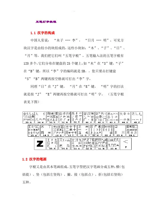 五笔打字教程及五笔打字的几项硬性规定