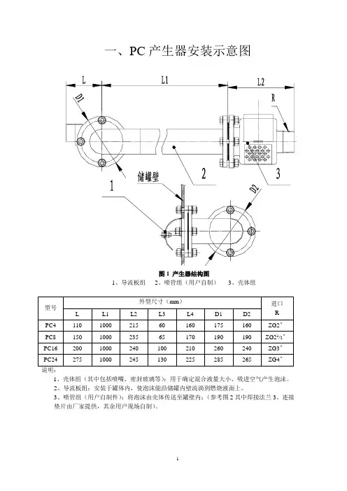 泡沫产生器结构尺寸及安装示意图1