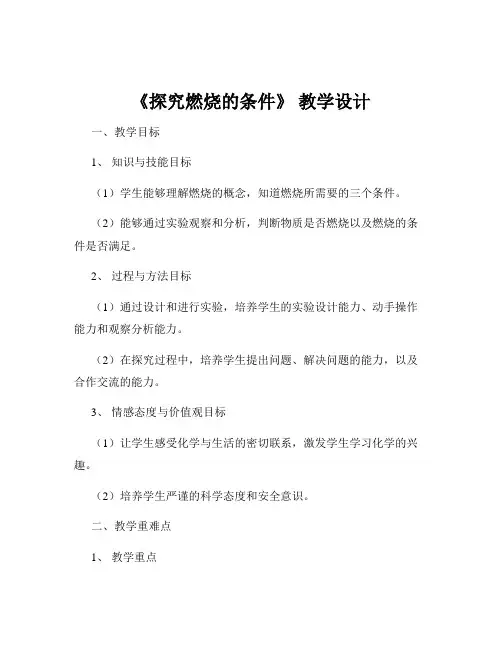 《探究燃烧的条件》 教学设计