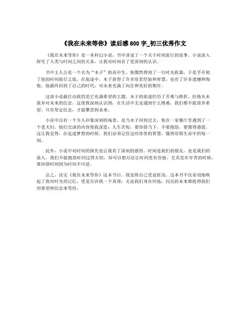 《我在未来等你》读后感800字_初三优秀作文