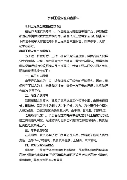 水利工程安全自查报告