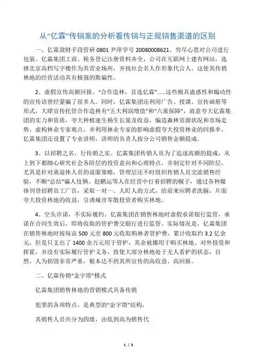 传销理论与案例分析