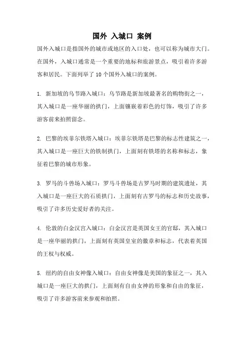 国外 入城口 案例