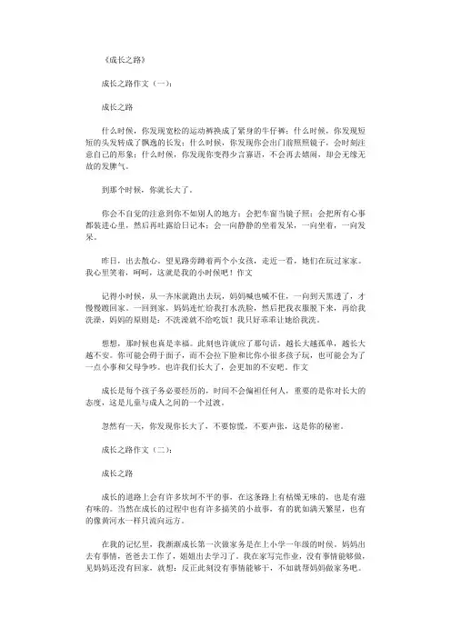 成长之路(作文12篇)