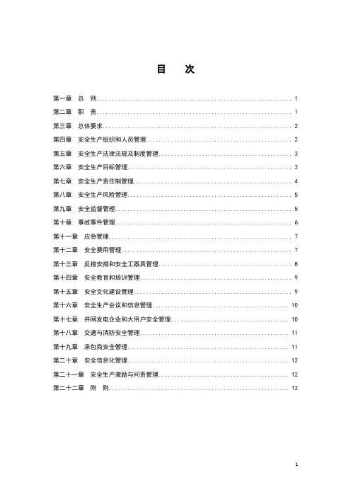 南方电网有限责任公司安全管理规定