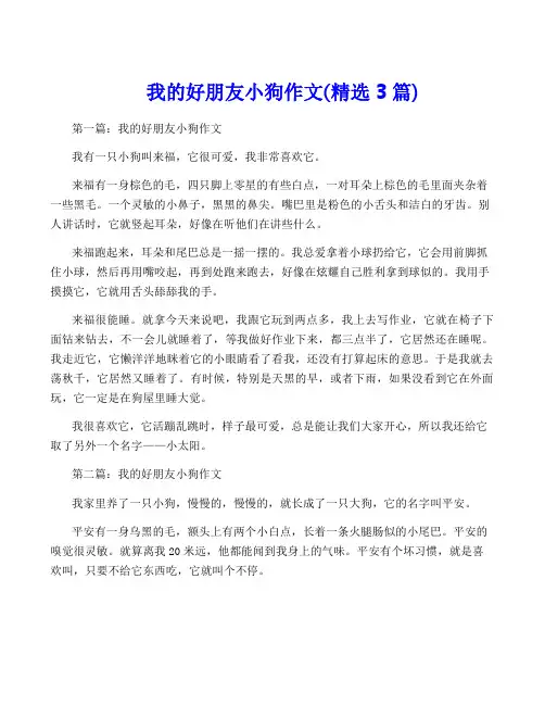 我的好朋友小狗作文(精选3篇)