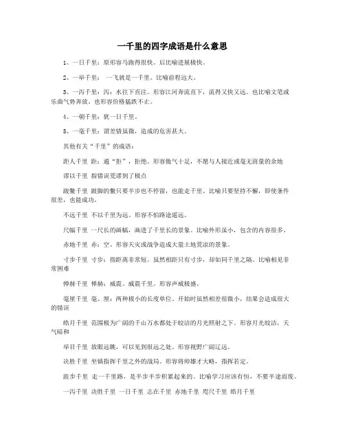 一千里的四字成语是什么意思
