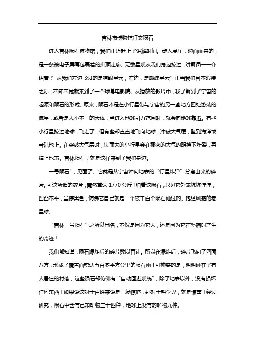 吉林市博物馆征文陨石