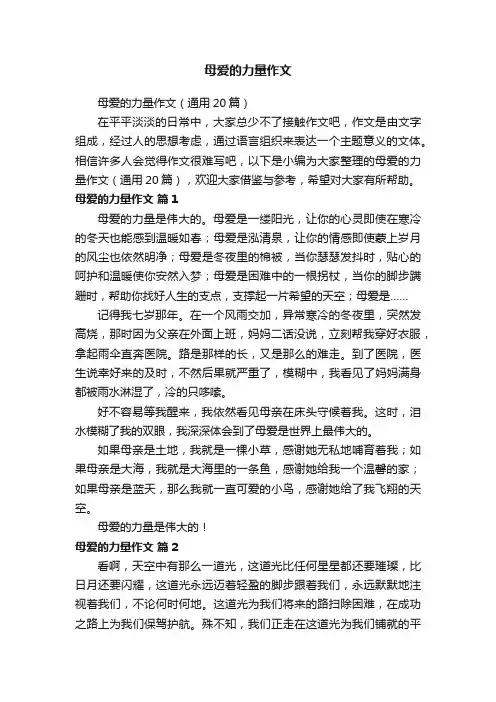 母爱的力量作文