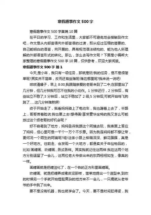 寒假趣事作文500字