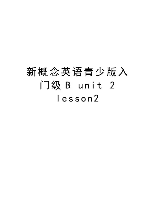 新概念英语青少版入门级B unit 2 lesson2知识分享